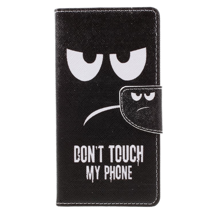 Pattern Printing Leather Wallet Mobile Case for Wiko Freddy - Do Not Touch My Phone-3