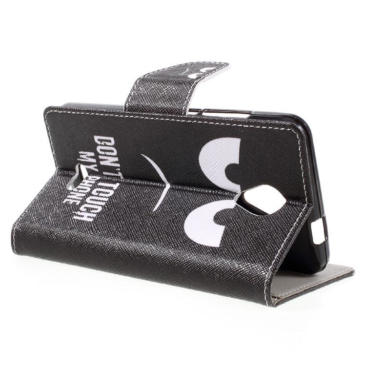 Pattern Printing Leather Wallet Mobile Case for Wiko Freddy - Do Not Touch My Phone-5
