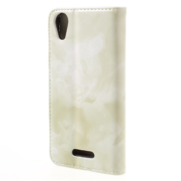 Marble Grain Wallet Leather Phone Case for Wiko U Feel Go - Light Green-2