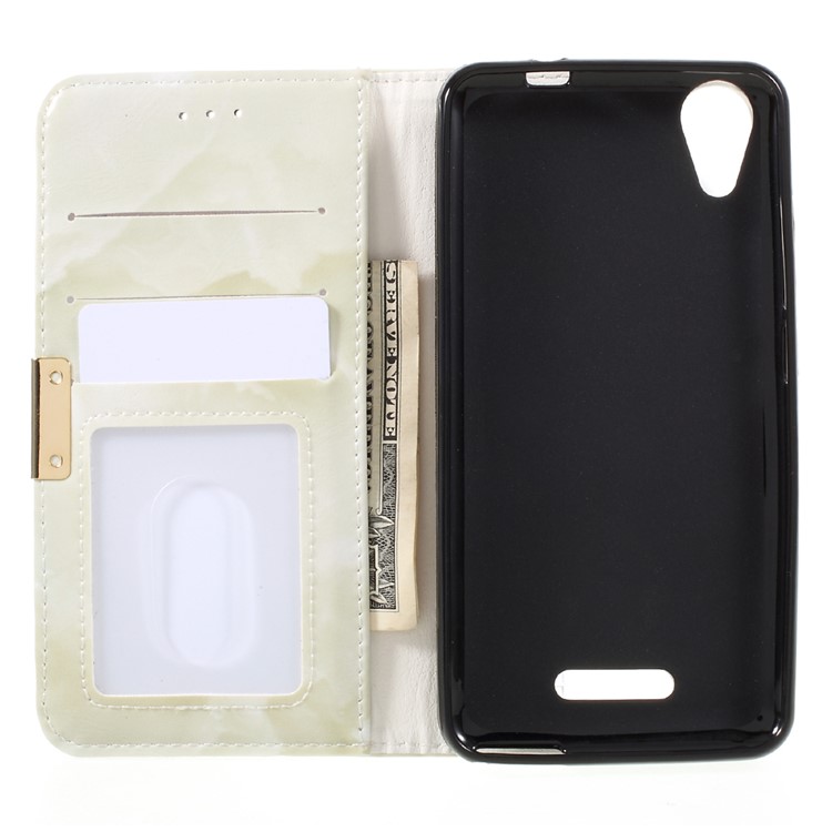 Marble Grain Wallet Leather Phone Case for Wiko U Feel Go - Light Green-6
