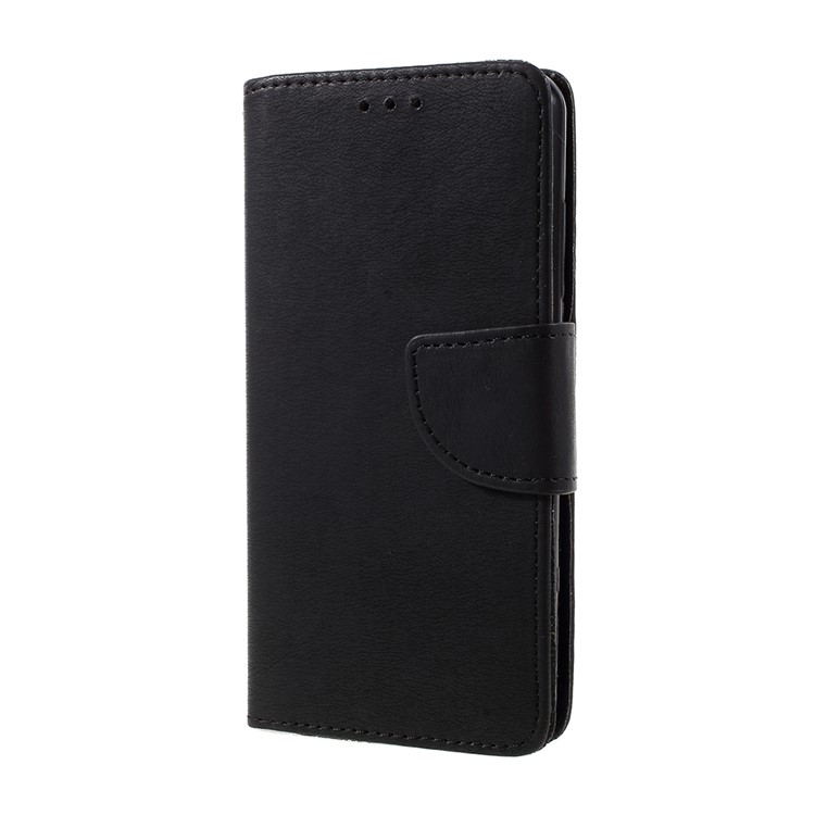 Stone Grain Flip PU Leather Wallet Stand Case with Strap for Wiko Lenny 3 - Black-2