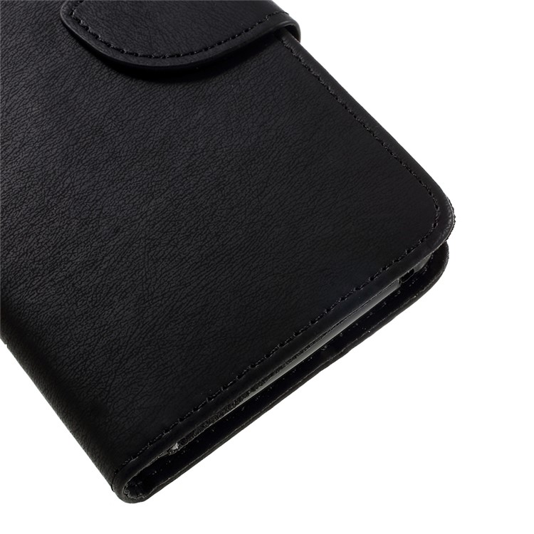 Stone Grain Flip PU Leather Wallet Stand Case with Strap for Wiko Lenny 3 - Black-9