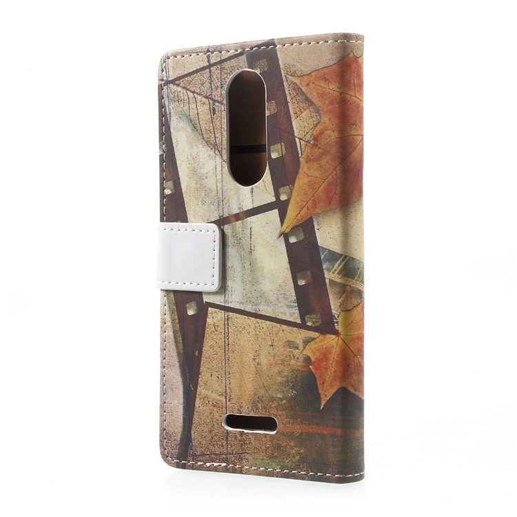 For Wiko Upulse Patterned Wallet Stand Flip Leather Mobile Phone Case for Wiko Upulse - Eiffel Tower and Maple Leaves-3