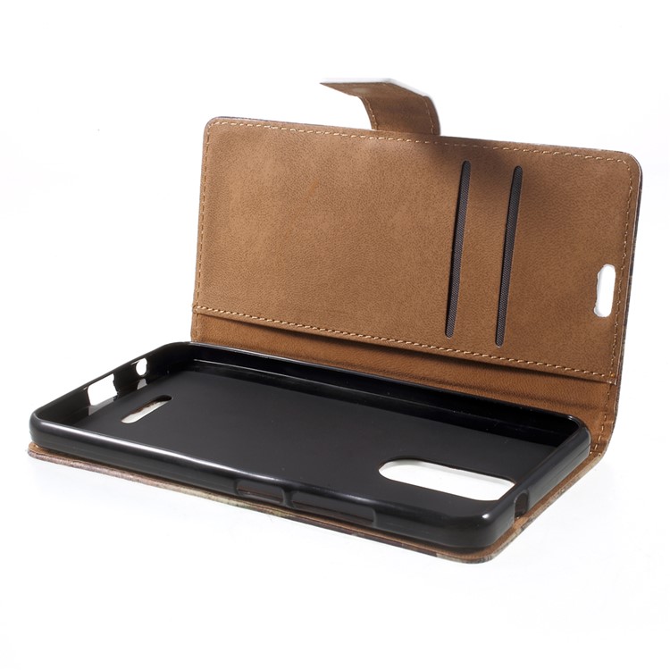 For Wiko Upulse Patterned Wallet Stand Flip Leather Mobile Phone Case for Wiko Upulse - Eiffel Tower and Maple Leaves-5