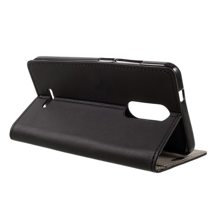 PU Leather Wallet Stand Mobile Phone Case for Wiko Upulse - Black-5