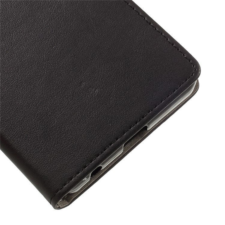 PU Leather Wallet Stand Mobile Phone Case for Wiko Upulse - Black-7