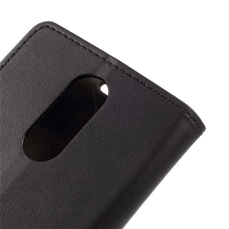 PU Leather Wallet Stand Mobile Phone Case for Wiko Upulse - Black-8