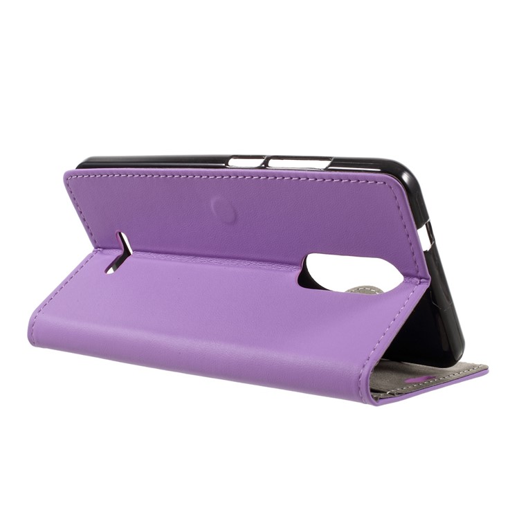 For Wiko Upulse Leather Stand Wallet Protection Case - Purple-5