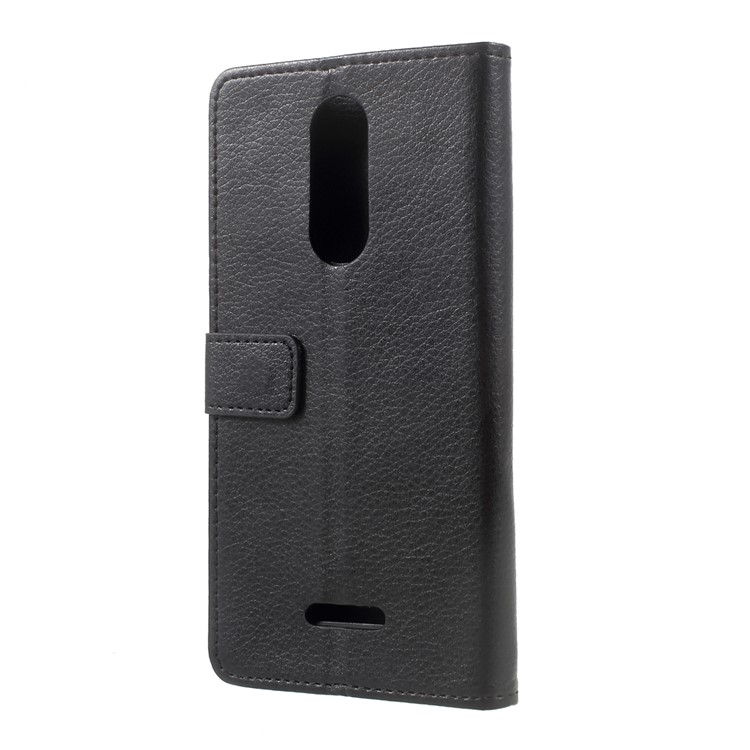 Litchi Texture PU Leather Stand Case with Card Slots for Wiko Upulse - Black-3