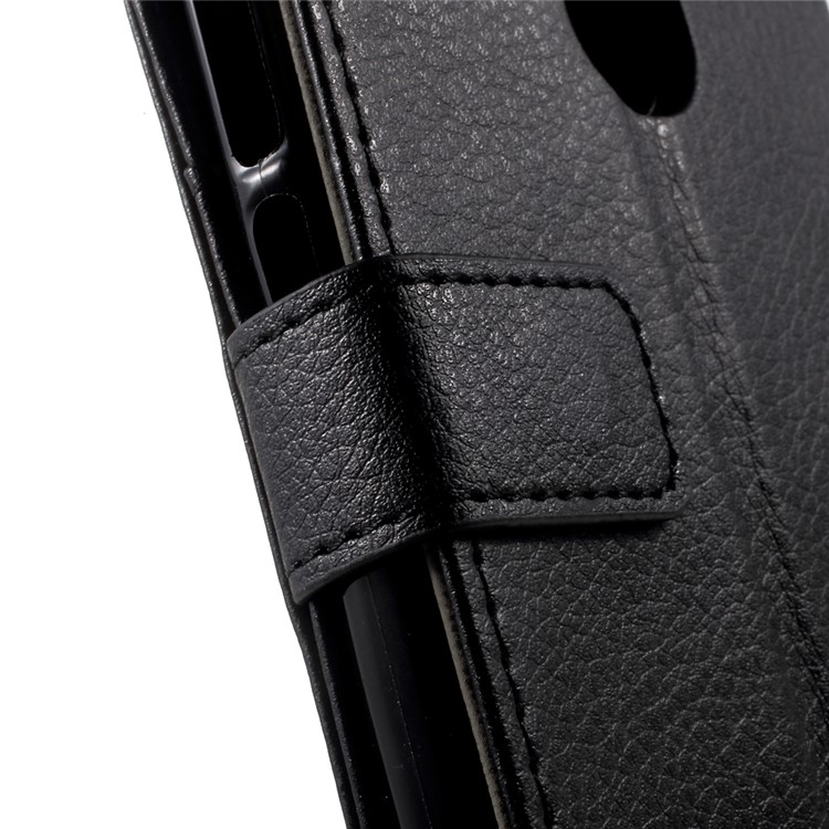 Litchi Texture PU Leather Stand Case with Card Slots for Wiko Upulse - Black-7