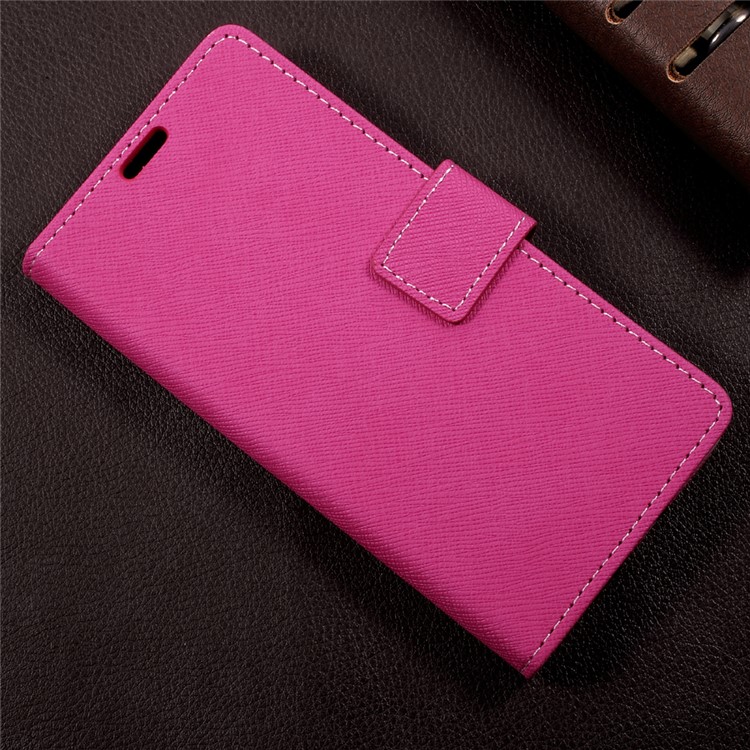 Cross Texture Wallet Leather Stand Cell Phone Case for Wiko WIM Lite - Rose-3