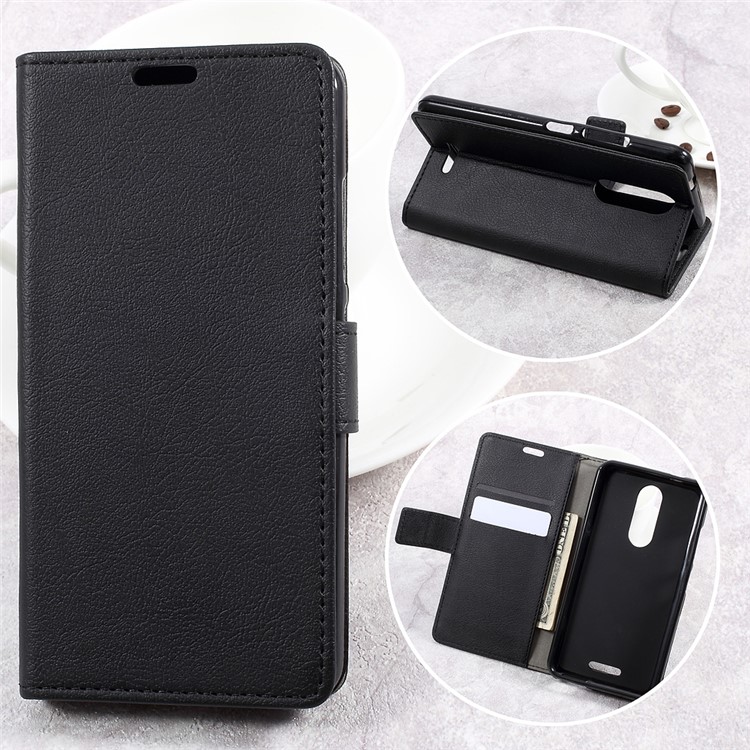Wallet Leather Cell Phone Cover Case for Wiko Upulse Lite - Black-1