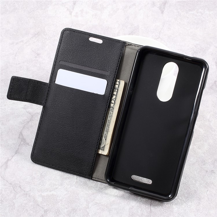Wallet Leather Cell Phone Cover Case for Wiko Upulse Lite - Black-6