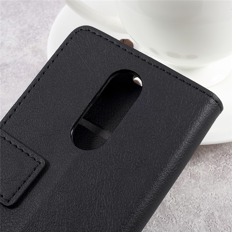 Wallet Leather Cell Phone Cover Case for Wiko Upulse Lite - Black-8