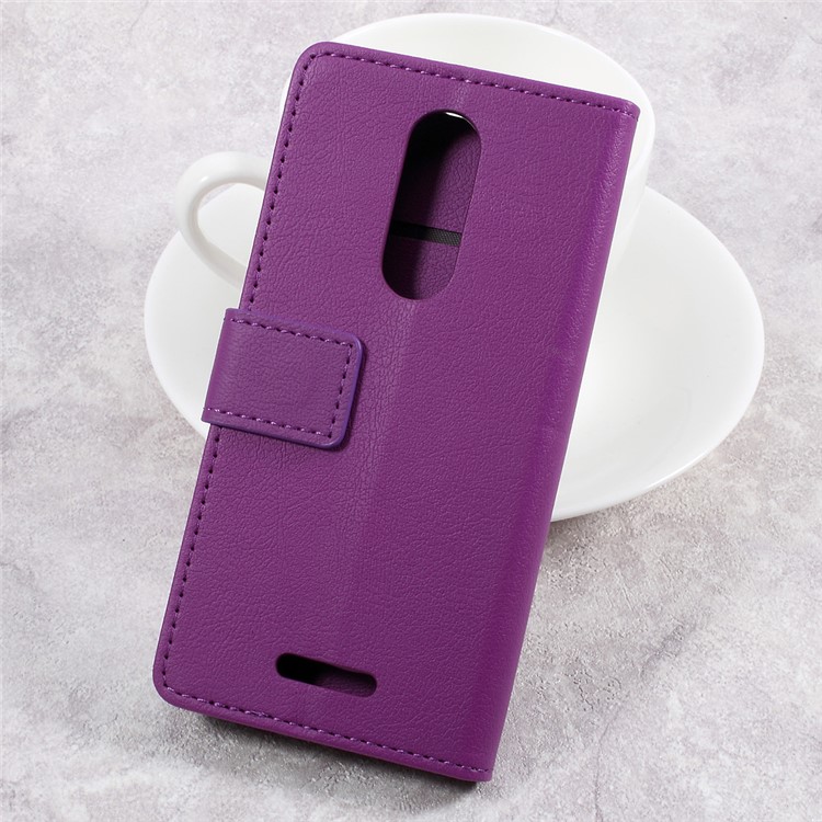 Wallet Leather Mobile Phone Accessory Case for Wiko Upulse Lite - Purple-2