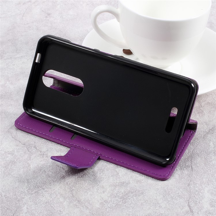 Wallet Leather Mobile Phone Accessory Case for Wiko Upulse Lite - Purple-4