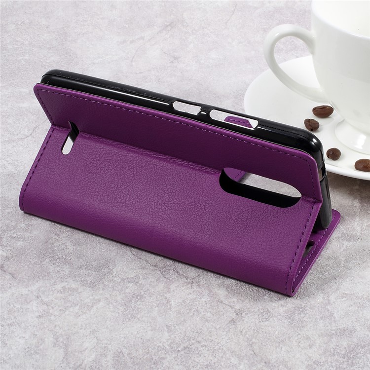 Wallet Leather Mobile Phone Accessory Case for Wiko Upulse Lite - Purple-5