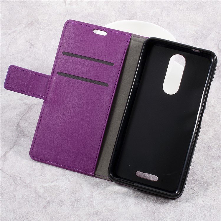 Wallet Leather Mobile Phone Accessory Case for Wiko Upulse Lite - Purple-6