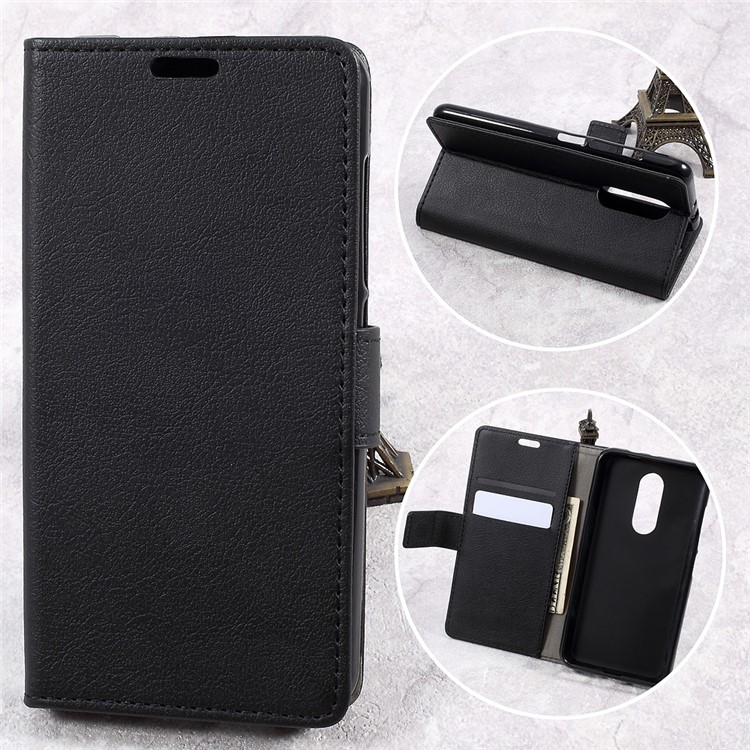 Wallet Leather Cell Phone Cover Case for Wiko WIM Lite - Black-1