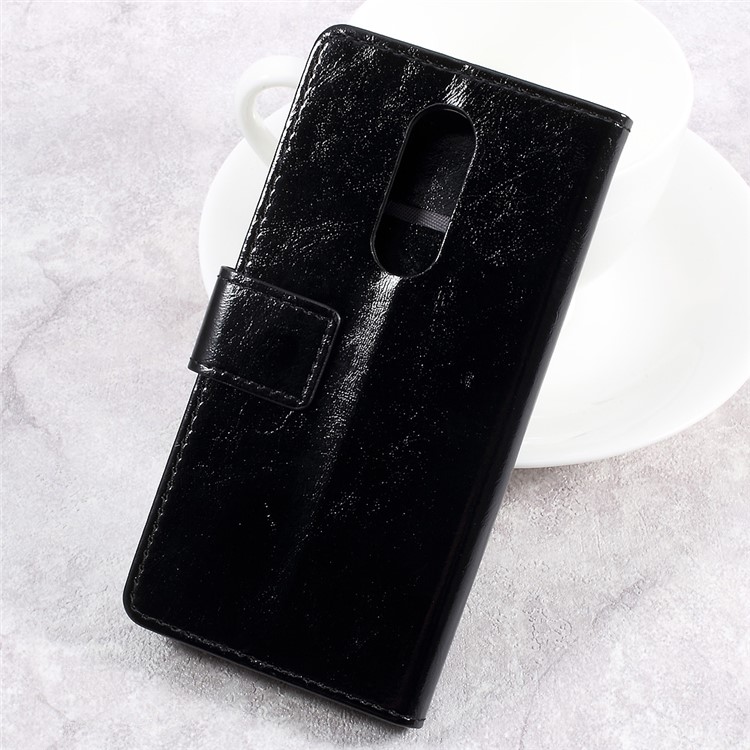 Crazy Horse Texture Leather Wallet Stand Cell Phone Case for Wiko WIM Lite - Black-2