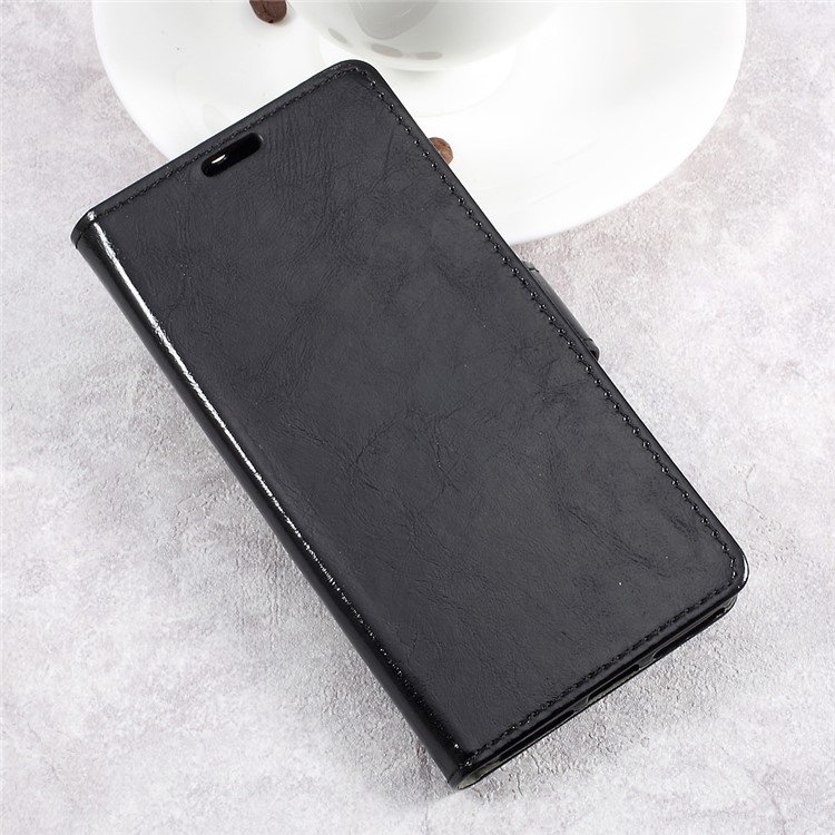 Crazy Horse Texture Leather Wallet Stand Cell Phone Case for Wiko WIM Lite - Black-3