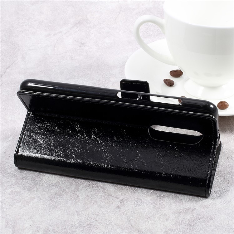 Crazy Horse Texture Leather Wallet Stand Cell Phone Case for Wiko WIM Lite - Black-5