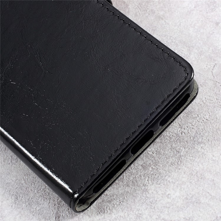 Crazy Horse Texture Leather Wallet Stand Cell Phone Case for Wiko WIM Lite - Black-7