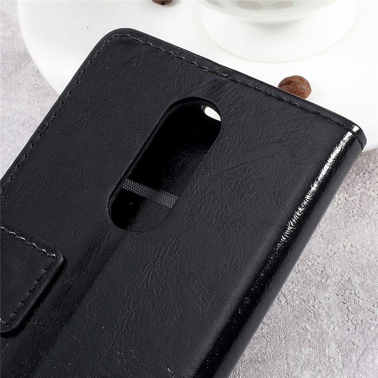 Crazy Horse Texture Leather Wallet Stand Cell Phone Case for Wiko WIM Lite - Black-8