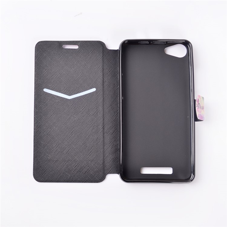 Pattern Printing Leather Flip Case with Card Slot for Wiko Jerry - Dandelion and Quote-4
