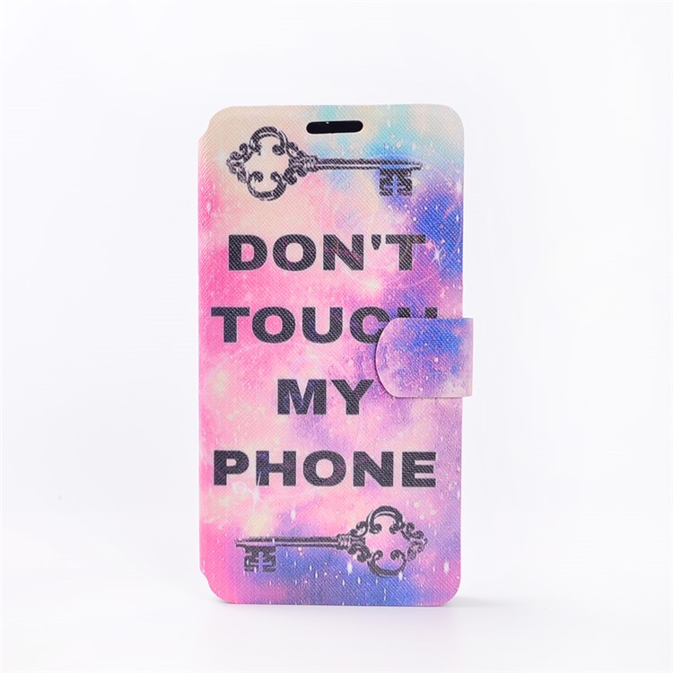 Pattern Printing Leather Cover with Card Slot for Wiko Jerry - Do not Touch My Phone-2