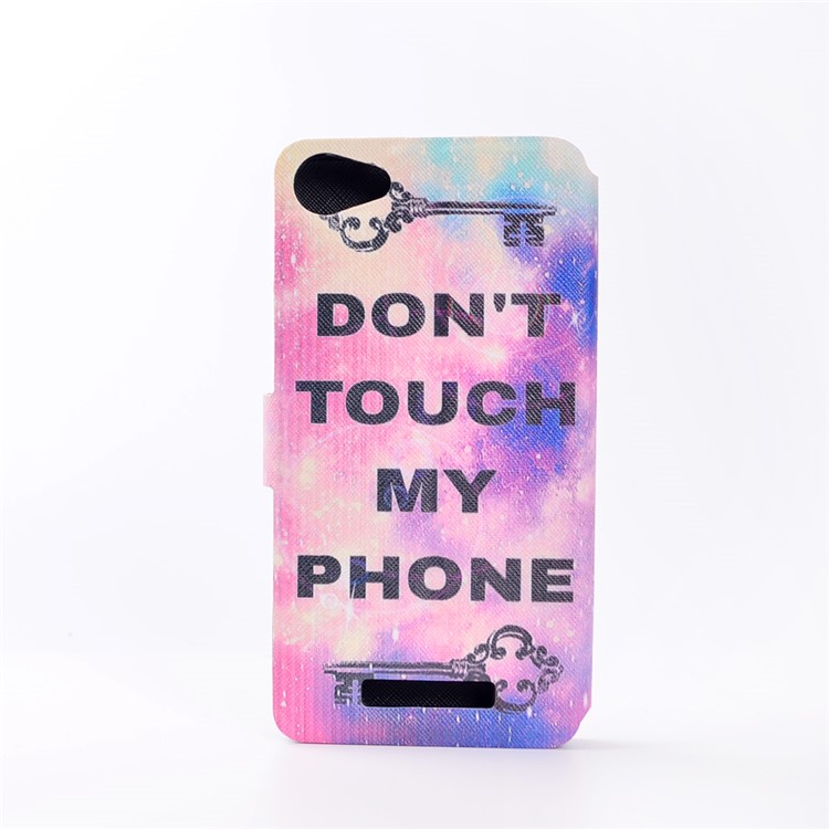Pattern Printing Leather Cover with Card Slot for Wiko Jerry - Do not Touch My Phone-3