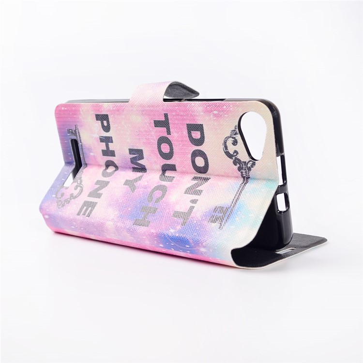 Pattern Printing Leather Cover with Card Slot for Wiko Jerry - Do not Touch My Phone-4