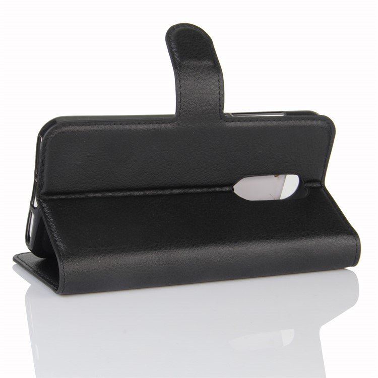 Lychee Skin Wallet Leather Stand Case for Wiko WIM Lite - Black-5