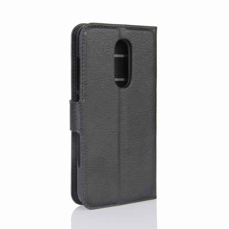 Lychee Skin Wallet Leather Stand Case for Wiko WIM Lite - Black-6