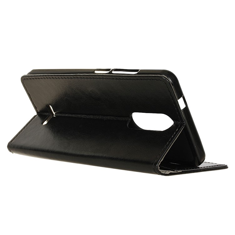 Crazy Horse Wallet Leather Stand Case for Wiko U Pulse - Black-4