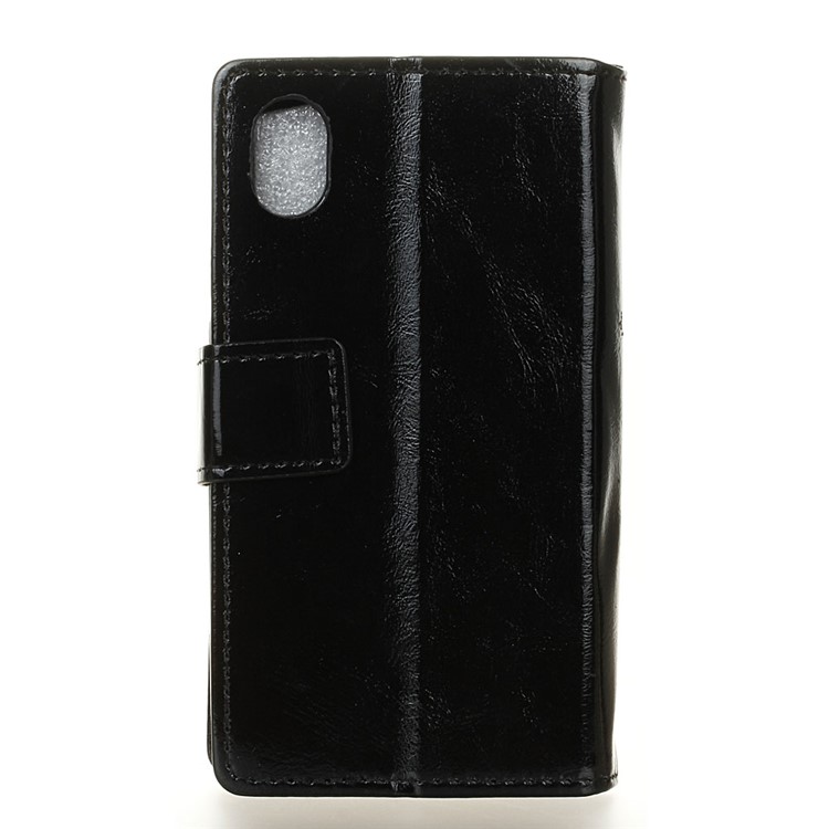 Crazy Horse Skin Wallet Stand Phone Casing for Wiko Sunny Max - Black-2