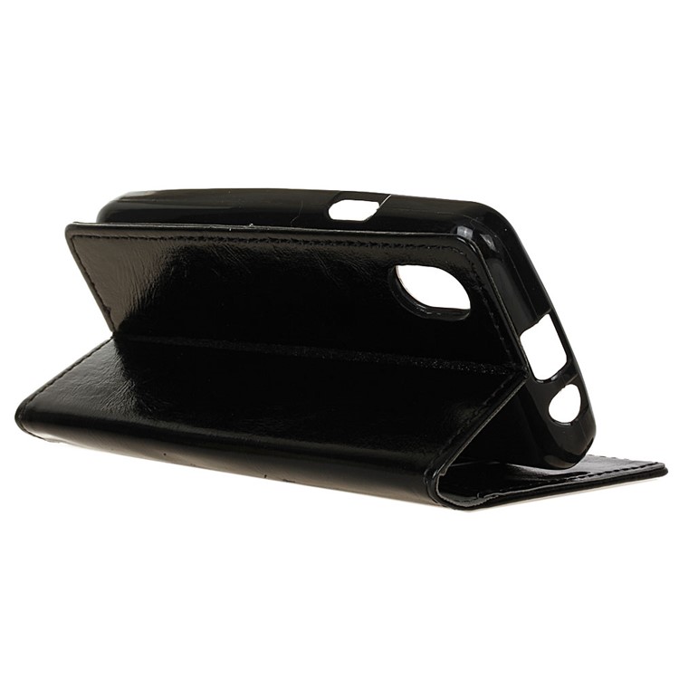 Crazy Horse Skin Wallet Stand Phone Casing for Wiko Sunny Max - Black-5