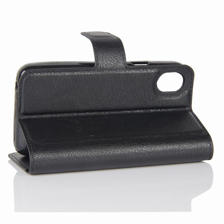 Litchi Skin Magnetic Leather Stand Case for Wiko Sunny Max - Black-5