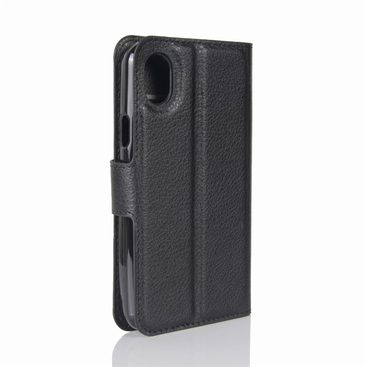 Litchi Skin Magnetic Leather Stand Case for Wiko Sunny Max - Black-6