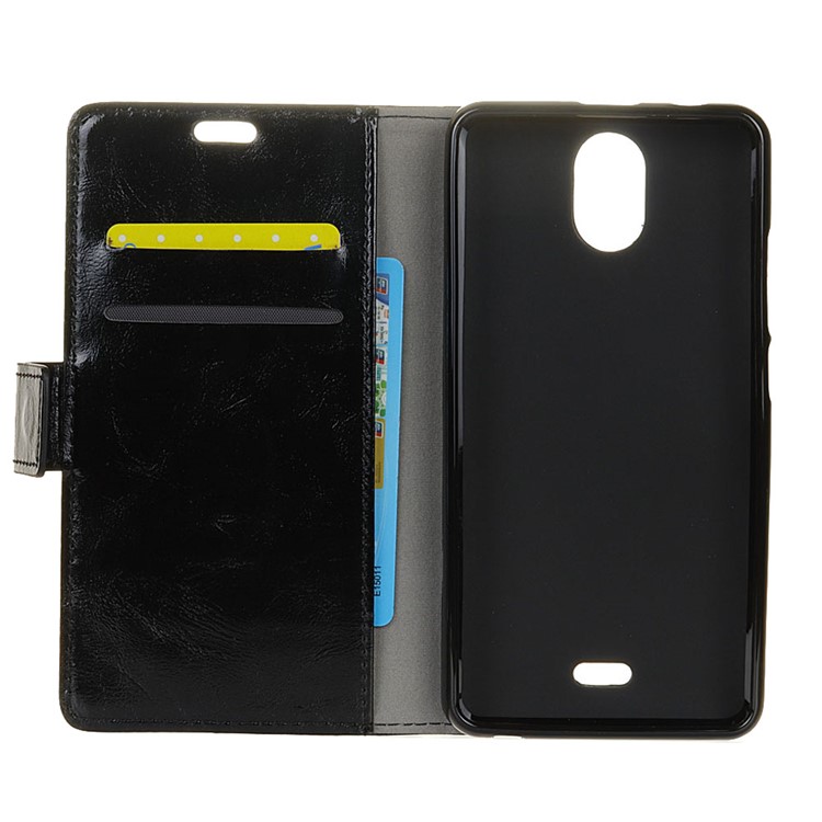 Crazy Horse Wallet Leather Case for Wiko Kenny - Black-4