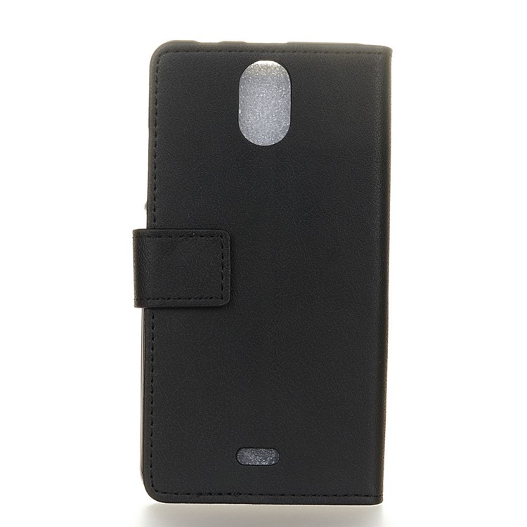 Litchi Skin Wallet Leather Case for Wiko Kenny - Black-2
