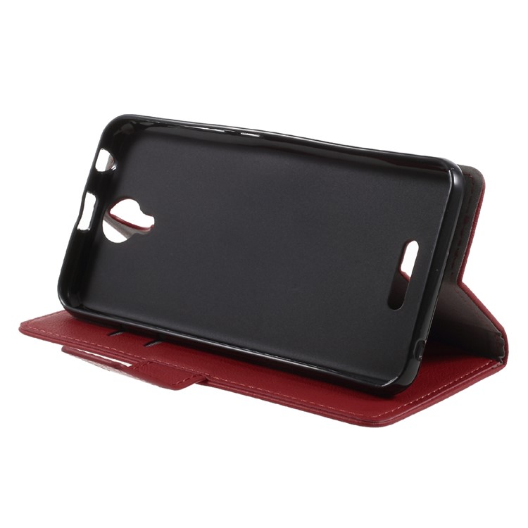 Mobile Accessory Leather Wallet Mobile Phone Cover for Wiko Harry - Red-3