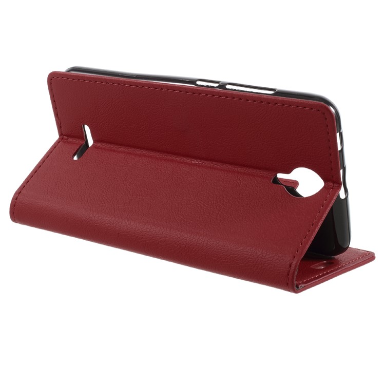 Mobile Accessory Leather Wallet Mobile Phone Cover for Wiko Harry - Red-4