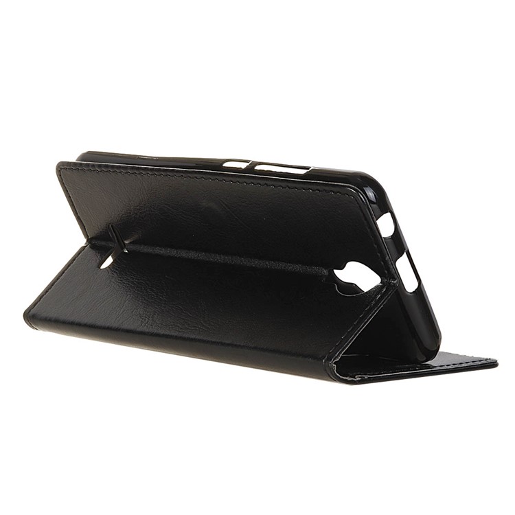 Crazy Horse PU Leather Wallet Stand Case for Wiko Harry - Black-3