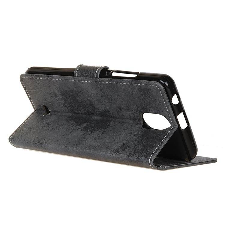 Vintage Style Wallet Leather Cell Phone Case for Wiko Kenny - Grey-5