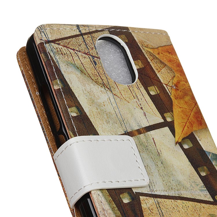Pattern Printing Wallet Leather Foldable Casing for Wiko Kenny - Eiffel Tower and Maple Leaves-3