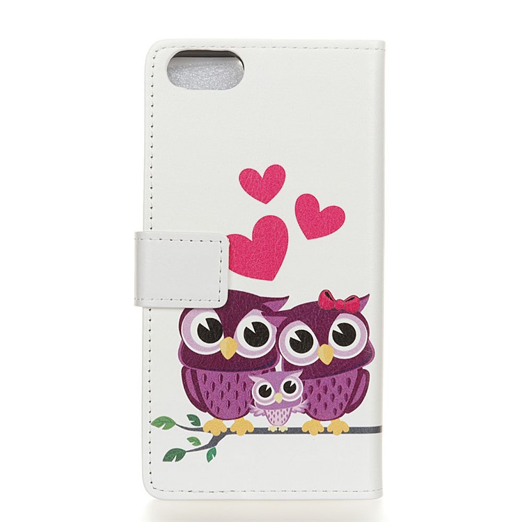 Pattern Printing PU Leather Wallet Stand Phone Case for Doogee Mix - Owl Couple-2