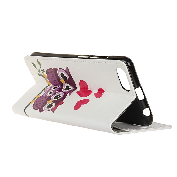 Pattern Printing PU Leather Wallet Stand Phone Case for Doogee Mix - Owl Couple-4