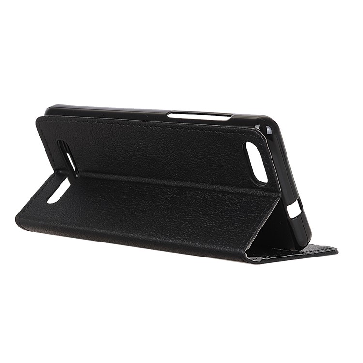 Wallet Magnetic Stand Leather Mobile Phone Shell for Doogee X20/X20L - Black-3