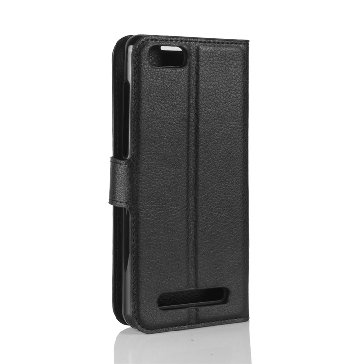 Litchi Skin PU Leather Wallet Phone Case for Doogee X20/X20L - Black-6